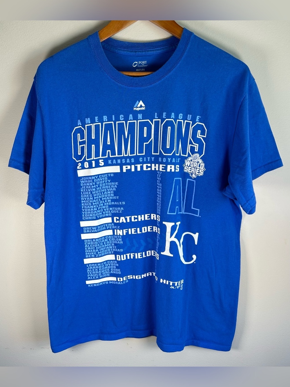 Majestic MLB Kansas City Royals World Series Champions 2015 T-shirt Size L